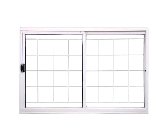 Janela De Correr 2 Folha Com Grade 150X100 Aço Pintado